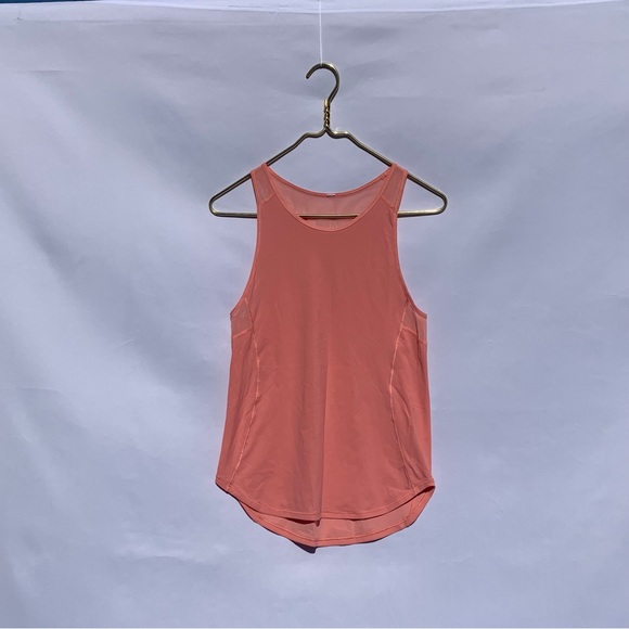 Lululemon Sculpt Tank II Light Lava Style W1NAWS Peach Mesh Tank Top Size 2 - Picture 10 of 11